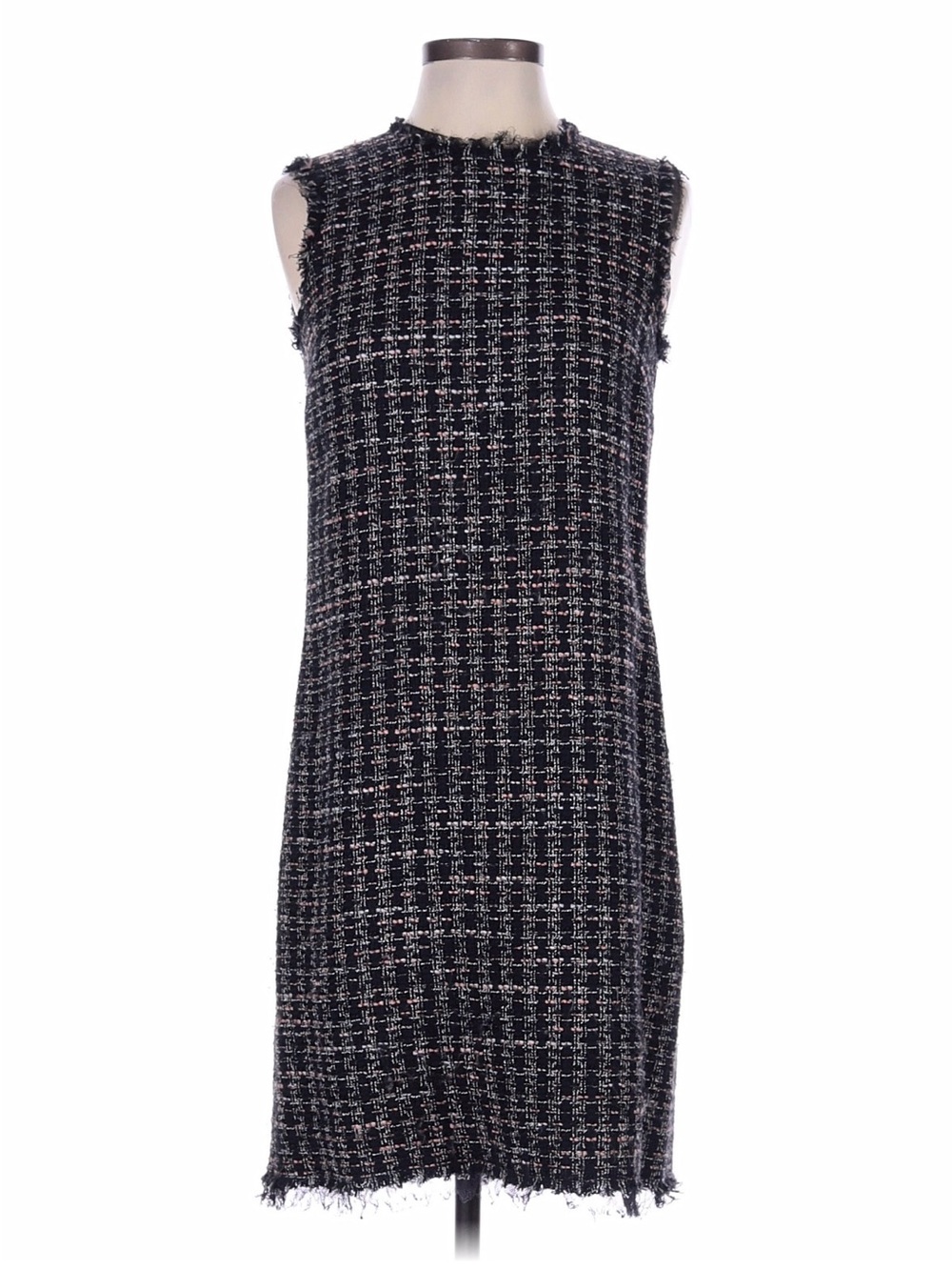 Dolce & Gabbana Black Tweed Midi Shift Dress